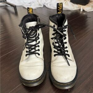 Dr. Martens White Leather Boots
